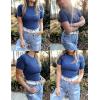 imageZeagoo Womens Short Sleeve Basic Slim Fit Tops Crewneck Ribbed Knit T Shirt Cute Summer OutfitsBlue