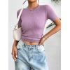 imageZeagoo Womens Short Sleeve Basic Slim Fit Tops Crewneck Ribbed Knit T Shirt Cute Summer OutfitsLavender