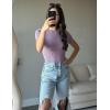 imageZeagoo Womens Short Sleeve Basic Slim Fit Tops Crewneck Ribbed Knit T Shirt Cute Summer OutfitsLavender