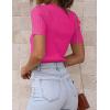 imageZeagoo Womens Short Sleeve Basic Slim Fit Tops Crewneck Ribbed Knit T Shirt Cute Summer OutfitsPink