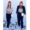 imageZeagoo Womens Short Sleeve Basic Slim Fit Tops Crewneck Ribbed Knit T Shirt Cute Summer OutfitsStripe White