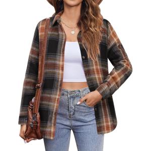 imageZeagoo Flannel Shirt Women Button Down Long Sleeve Plaid Shirts Collared 2025 Casual Work Tops S2XLGz719
