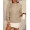 imageZeagoo 2025 Cardigan Sweaters for Women Long Sleeve Chunky Knit Cardigan Crew Neck Button Down Fall Fashion ClothesApricot