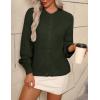 imageZeagoo 2025 Cardigan Sweaters for Women Long Sleeve Chunky Knit Cardigan Crew Neck Button Down Fall Fashion ClothesArmy Green