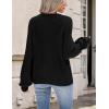 imageZeagoo 2025 Cardigan Sweaters for Women Long Sleeve Chunky Knit Cardigan Crew Neck Button Down Fall Fashion ClothesBlack