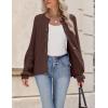 imageZeagoo 2025 Cardigan Sweaters for Women Long Sleeve Chunky Knit Cardigan Crew Neck Button Down Fall Fashion ClothesBrown