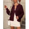 imageZeagoo 2025 Cardigan Sweaters for Women Long Sleeve Chunky Knit Cardigan Crew Neck Button Down Fall Fashion ClothesDark Red