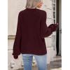imageZeagoo 2025 Cardigan Sweaters for Women Long Sleeve Chunky Knit Cardigan Crew Neck Button Down Fall Fashion ClothesDark Red