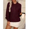 imageZeagoo 2025 Cardigan Sweaters for Women Long Sleeve Chunky Knit Cardigan Crew Neck Button Down Fall Fashion ClothesDark Red