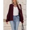imageZeagoo 2025 Cardigan Sweaters for Women Long Sleeve Chunky Knit Cardigan Crew Neck Button Down Fall Fashion ClothesDark Red