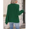 imageZeagoo 2025 Cardigan Sweaters for Women Long Sleeve Chunky Knit Cardigan Crew Neck Button Down Fall Fashion ClothesGreen
