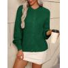 imageZeagoo 2025 Cardigan Sweaters for Women Long Sleeve Chunky Knit Cardigan Crew Neck Button Down Fall Fashion ClothesGreen