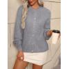 imageZeagoo 2025 Cardigan Sweaters for Women Long Sleeve Chunky Knit Cardigan Crew Neck Button Down Fall Fashion ClothesGrey