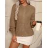 imageZeagoo 2025 Cardigan Sweaters for Women Long Sleeve Chunky Knit Cardigan Crew Neck Button Down Fall Fashion ClothesKhaki