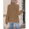 imageZeagoo 2025 Cardigan Sweaters for Women Long Sleeve Chunky Knit Cardigan Crew Neck Button Down Fall Fashion ClothesKhaki
