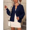 imageZeagoo 2025 Cardigan Sweaters for Women Long Sleeve Chunky Knit Cardigan Crew Neck Button Down Fall Fashion ClothesNavy