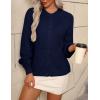 imageZeagoo 2025 Cardigan Sweaters for Women Long Sleeve Chunky Knit Cardigan Crew Neck Button Down Fall Fashion ClothesNavy