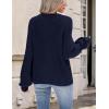 imageZeagoo 2025 Cardigan Sweaters for Women Long Sleeve Chunky Knit Cardigan Crew Neck Button Down Fall Fashion ClothesNavy