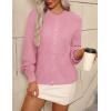 imageZeagoo 2025 Cardigan Sweaters for Women Long Sleeve Chunky Knit Cardigan Crew Neck Button Down Fall Fashion ClothesPink