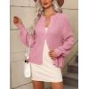 imageZeagoo 2025 Cardigan Sweaters for Women Long Sleeve Chunky Knit Cardigan Crew Neck Button Down Fall Fashion ClothesPink