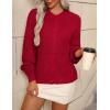 imageZeagoo 2025 Cardigan Sweaters for Women Long Sleeve Chunky Knit Cardigan Crew Neck Button Down Fall Fashion ClothesRed