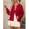 imageZeagoo 2025 Cardigan Sweaters for Women Long Sleeve Chunky Knit Cardigan Crew Neck Button Down Fall Fashion ClothesRed