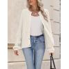 imageZeagoo 2025 Cardigan Sweaters for Women Long Sleeve Chunky Knit Cardigan Crew Neck Button Down Fall Fashion ClothesWhite
