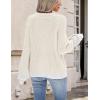 imageZeagoo 2025 Cardigan Sweaters for Women Long Sleeve Chunky Knit Cardigan Crew Neck Button Down Fall Fashion ClothesWhite
