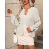 imageZeagoo 2025 Cardigan Sweaters for Women Long Sleeve Chunky Knit Cardigan Crew Neck Button Down Fall Fashion ClothesWhite
