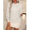 imageZeagoo 2025 Cardigan Sweaters for Women Long Sleeve Chunky Knit Cardigan Crew Neck Button Down Fall Fashion ClothesWhite