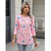 imageZeagoo 34 Length Sleeve Women Tops Crew Neck Blouses Dressy Casual Summer T Shirts Loose Fit Business Work ClothesBf312pink