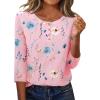 imageZeagoo 34 Length Sleeve Women Tops Crew Neck Blouses Dressy Casual Summer T Shirts Loose Fit Business Work ClothesBf312pink