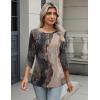 imageZeagoo 34 Length Sleeve Women Tops Crew Neck Blouses Dressy Casual Summer T Shirts Loose Fit Business Work ClothesCx278multicolor