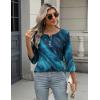 imageZeagoo 34 Length Sleeve Women Tops Crew Neck Blouses Dressy Casual Summer T Shirts Loose Fit Business Work ClothesCx287blue Green