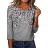 imageZeagoo 34 Length Sleeve Women Tops Crew Neck Blouses Dressy Casual Summer T Shirts Loose Fit Business Work ClothesHf36grey Leaves