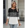 imageZeagoo 34 Length Sleeve Women Tops Crew Neck Blouses Dressy Casual Summer T Shirts Loose Fit Business Work ClothesJh519color Block