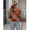 imageZeagoo 34 Length Sleeve Women Tops Crew Neck Blouses Dressy Casual Summer T Shirts Loose Fit Business Work ClothesJh544red Print