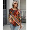 imageZeagoo 34 Length Sleeve Women Tops Crew Neck Blouses Dressy Casual Summer T Shirts Loose Fit Business Work ClothesJh544red Print
