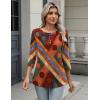 imageZeagoo 34 Length Sleeve Women Tops Crew Neck Blouses Dressy Casual Summer T Shirts Loose Fit Business Work ClothesJh544red Print