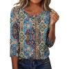 imageZeagoo 34 Length Sleeve Women Tops Crew Neck Blouses Dressy Casual Summer T Shirts Loose Fit Business Work ClothesMz779