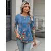 imageZeagoo 34 Length Sleeve Women Tops Crew Neck Blouses Dressy Casual Summer T Shirts Loose Fit Business Work ClothesMz876blue Print