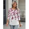 imageZeagoo 34 Length Sleeve Women Tops Crew Neck Blouses Dressy Casual Summer T Shirts Loose Fit Business Work ClothesWf74purple Leaves