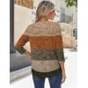 imageZeagoo 34 Sleeve Tops for Women Crew Neck Blouses Pleated Casual Shirts Fall Work Clothes 2025Stripe Brown