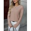 imageZeagoo Fall Sweaters for Women 2025 Long Sleeve Crewneck Ribbed Knit Pullover Sweater Loose Fit Basic Jumper TopsA Apricot