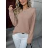 imageZeagoo Fall Sweaters for Women 2025 Long Sleeve Crewneck Ribbed Knit Pullover Sweater Loose Fit Basic Jumper TopsA Apricot