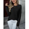 imageZeagoo Fall Sweaters for Women 2025 Long Sleeve Crewneck Ribbed Knit Pullover Sweater Loose Fit Basic Jumper TopsA Black