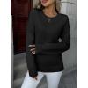 imageZeagoo Fall Sweaters for Women 2025 Long Sleeve Crewneck Ribbed Knit Pullover Sweater Loose Fit Basic Jumper TopsA Black