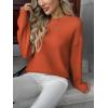 imageZeagoo Fall Sweaters for Women 2025 Long Sleeve Crewneck Ribbed Knit Pullover Sweater Loose Fit Basic Jumper TopsA Orange