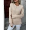 imageZeagoo Fall Sweaters for Women 2025 Long Sleeve Crewneck Ribbed Knit Pullover Sweater Loose Fit Basic Jumper TopsA Warm Apricot