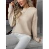 imageZeagoo Fall Sweaters for Women 2025 Long Sleeve Crewneck Ribbed Knit Pullover Sweater Loose Fit Basic Jumper TopsA Warm Apricot